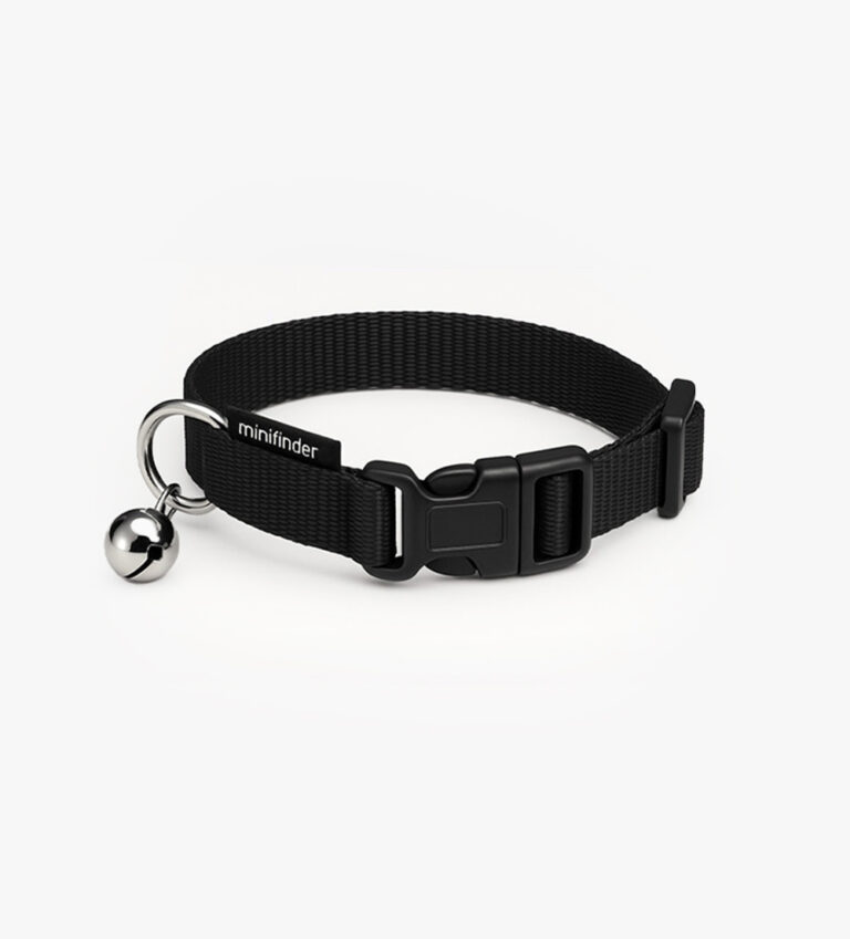 MiniFinder Cat Collar with built-in bell and adjustable design, made for secure attachment of MiniFinder Atto GPS on cats.