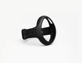 MiniFinder Pico silicone wristband shown on white background, designed for a secure and comfortable wrist fit.