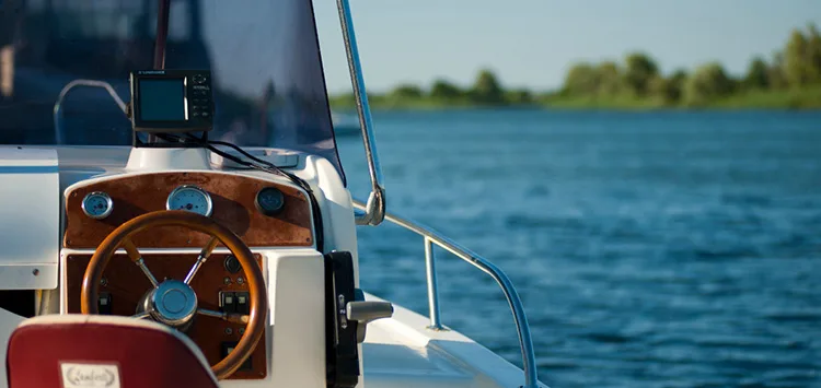 A boat at sea protected against theft using an Xtreme GPS device