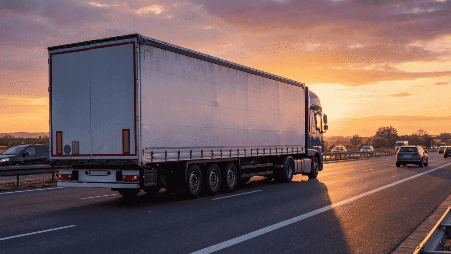 Company vehicles managed through a fleet management system with GPS tracking.